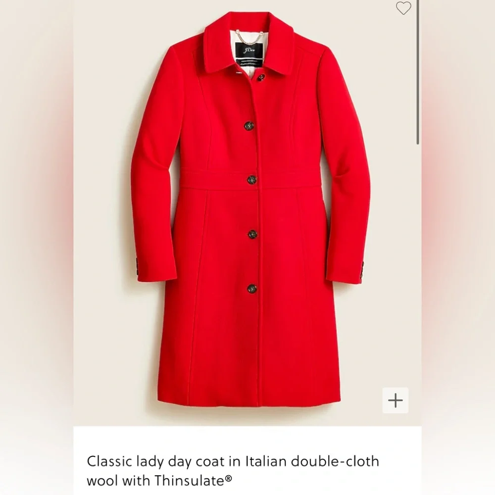 J.Crew Classic lady day coat in Italian double-cloth wool with Thinsulate®size 2